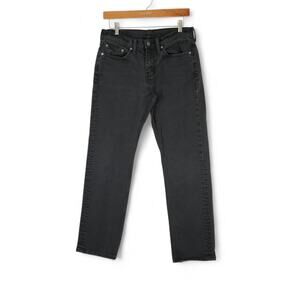 Levis 514 Jeans Mens 29x30 Black Stretch Denim Straight Leg Mid Rise White‎ Tab